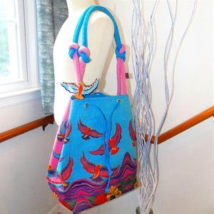 LAUREL BURCH Eagle Print Tropical Bag Extra Large Multicolored